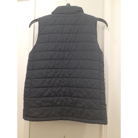 Lands End Quilted Vest Puffer Navy Blue w/ Orange Youth Kids Size Med (10-12) - Picture 6 of 10
